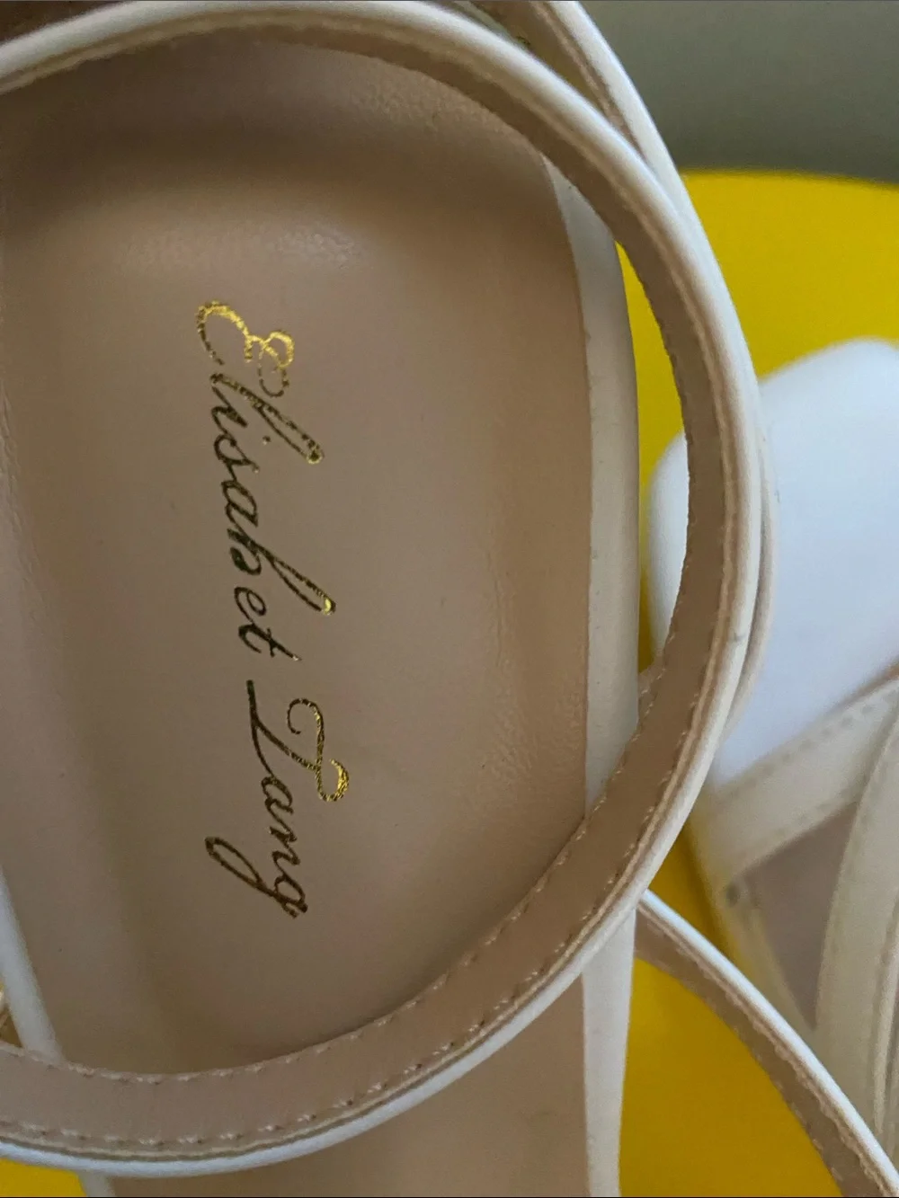 Cream Strappy Platform Block Heels - Women NWOT size 8